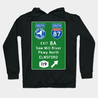 New York Thruway Southbound Exit 8A: Saw Mill River Pkwy Elmsford Rte 119 Hoodie